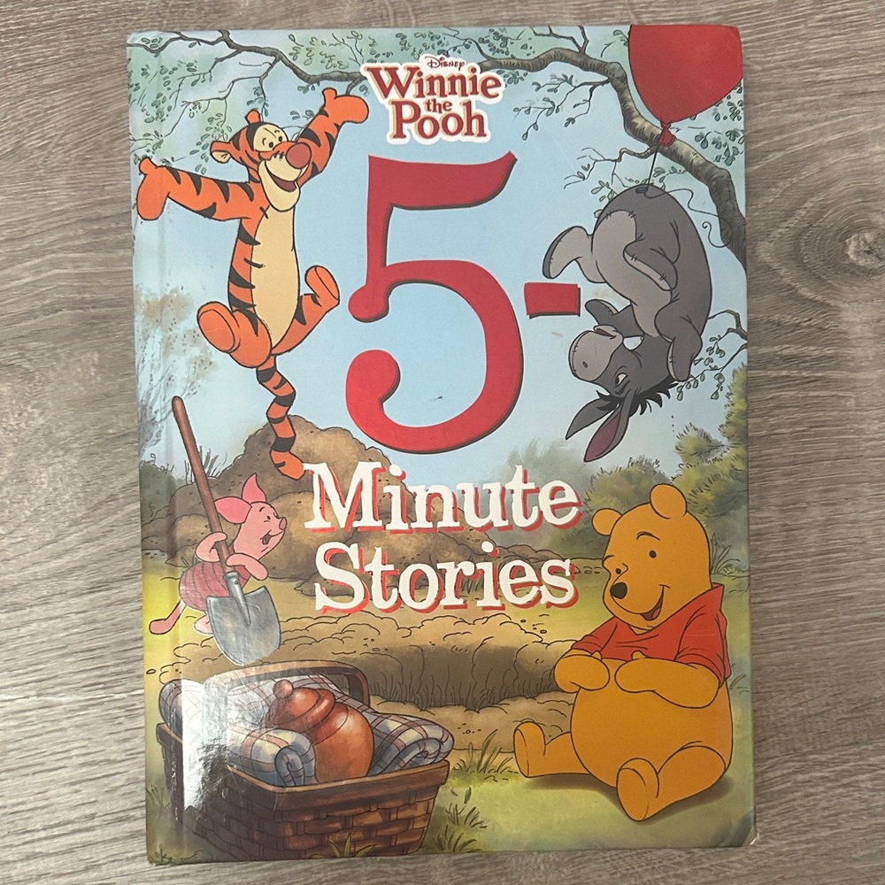 Disney Winnie the Pooh 5-Minute Stories Book - Red and Yellow Cover